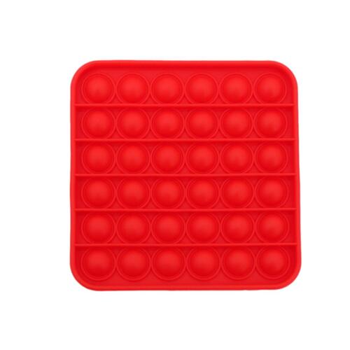 Pop Its Push It Pop Bubble Fidget Toy Sensory Stress Relief Tiktok Game Gift  - [Square - Red]