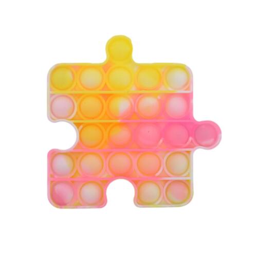 Pop Its Push It Pop Bubble Fidget Toy Sensory Stress Relief Tiktok Game Gift  - [Tie Dye Puzzle - Pink Yellow]