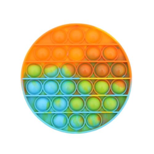 Pop Its Push It Pop Bubble Fidget Toy Sensory Stress Relief Tiktok Game Gift  - [Tie Dye Round - Orange Blue]