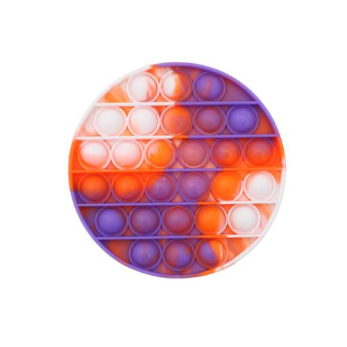 Pop Its Push It Pop Bubble Fidget Toy Sensory Stress Relief Tiktok Game Gift  - [Tie-Dye Round - Orange Purple]