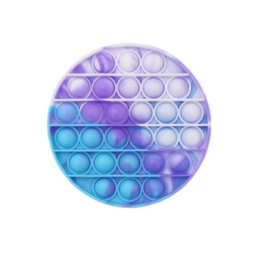 Pop Its Push It Pop Bubble Fidget Toy Sensory Stress Relief Tiktok Game Gift  - [Tie-Dye Round - Purple Blue]