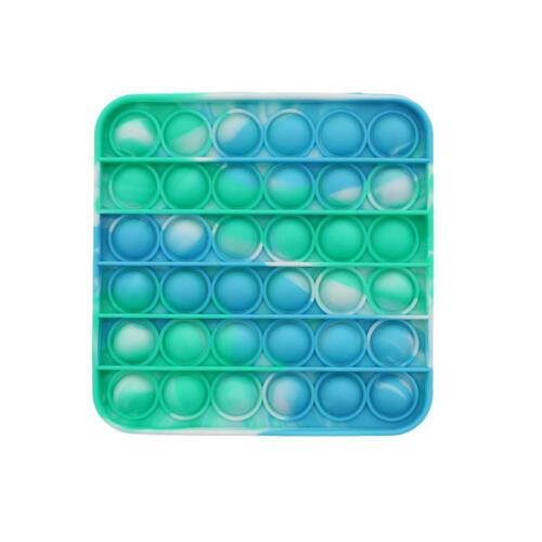 Pop Its Push It Pop Bubble Fidget Toy Sensory Stress Relief Tiktok Game Gift  - [Tie-Dye Square - Blue Green]
