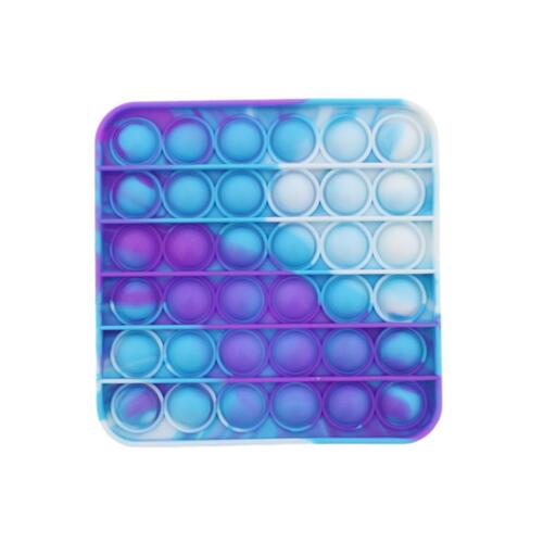 Pop Its Push It Pop Bubble Fidget Toy Sensory Stress Relief Tiktok Game Gift  - [Tie Dye Square - Purple Blue]