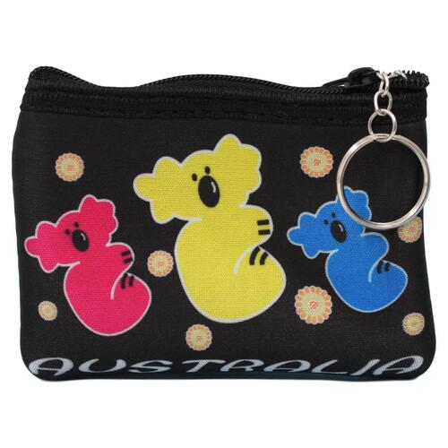 Australian Souvenir Coin Purse Pouch Bag Wallet Zip Australia Gift/Style B - Koalas