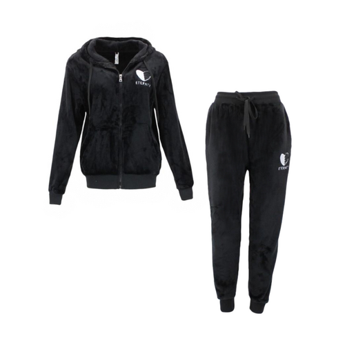 FIL Women's Fleece Zip Hoodie 2pc Set Loungewear - Black [Size: 8]