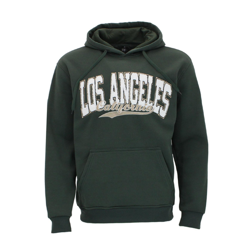 FIL Mens Fleece Hoodie - LOS ANGELES/Dark Green [Size: XS]