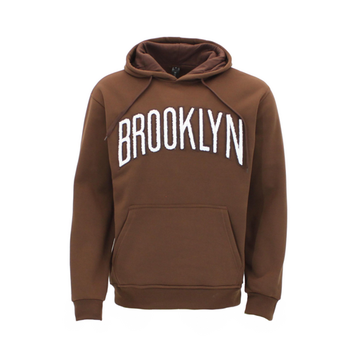 Mens Fleece Hoodie Pullover - BROOKLYN/Brown [Size: XS]