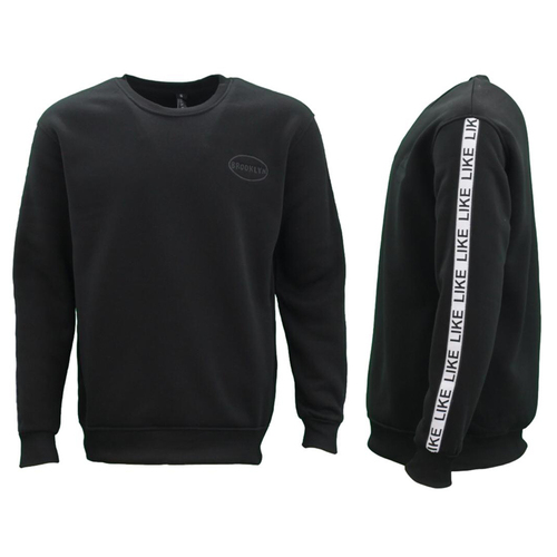 FIL Men's Fleece Crew Neck Jumper - Brooklyn - Black [Size: S]