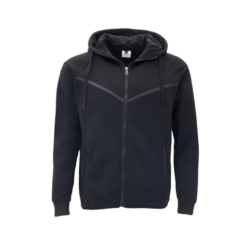 FIL Men's Fleece Zip up Hoodie Reflective Stripe - Black [Size: S]