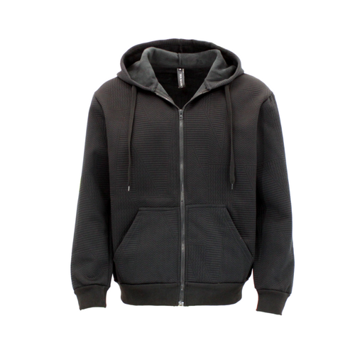FIL Men's Full Zip Thick Fleece Hoodie Jacket - Black [Size: S]