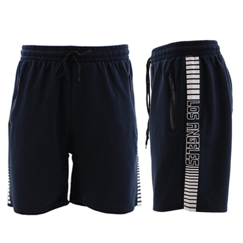 FIL Men's Gym Casual Shorts Zipped Pockets Los Angeles - Navy [Size: S]