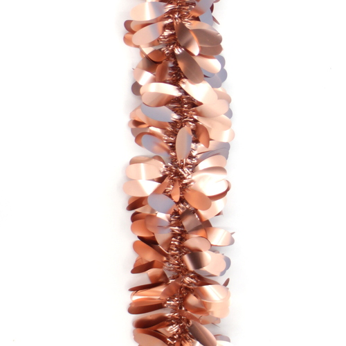 5x Luxury Christmas Tinsel Garland - Rose Gold Mistletoe Matt