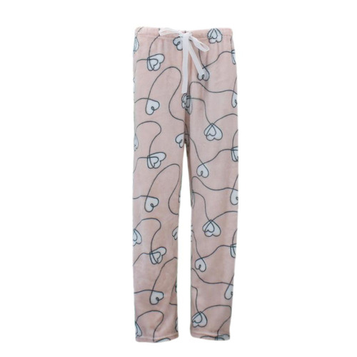 FIL Women's Plush Fleece Pyjama Lounge - L. Pink/Hearts [Size: 8-10]