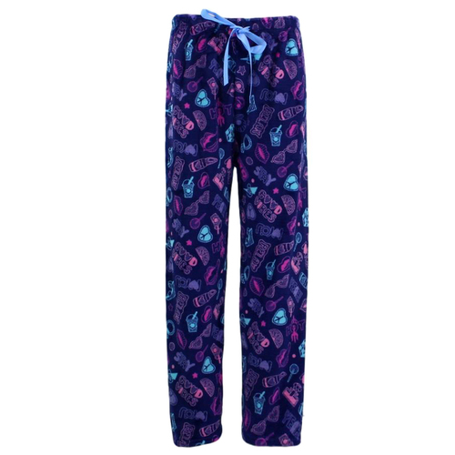 FIL Women's Plush Fleece Pyjama Lounge - Indigo/Girly Things [Size: 8-10]