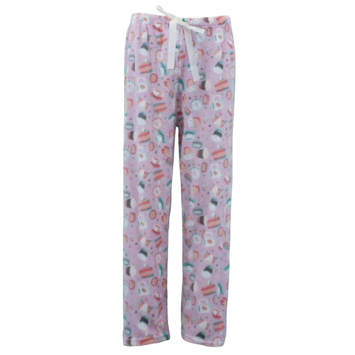 FIL Women's Plush Fleece Pyjama Lounge - L. Pink/Coffee & Desserts [Size: 14-16]