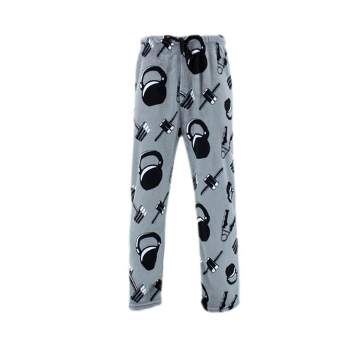 Men's Plush Fleece Pyjama Lounge Pants - Grey/Gym [Size: M]