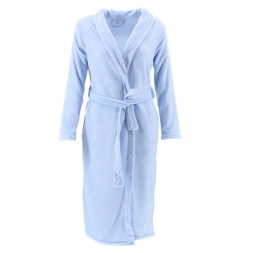 FIL Women's Flannel Fleece Dressing Gown - Blue [Size: S]