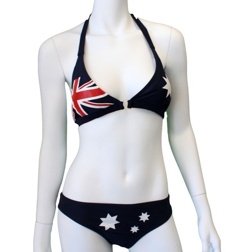 Women Ladies Australian Australia Day Beach Bikini Swimwear Aussie Oz Flag Navy [Size: M]